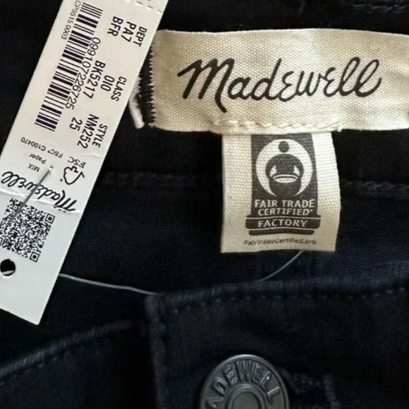 NWT Madewell Skinny Flare Jeans in Black Frost Size 25 - Picture 11 of 15